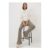 Beige Ribbed Flare Side Split Leggings