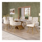 Beige Velvet Swivel Armchairs with Metal Legs