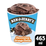 Ben & Jerrys Ice Cream Tub Chocolatey Orange Chunk 465ml