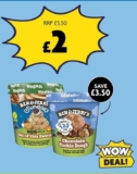 Ben & Jerrys Non Dairy Oat Of This Swirled Sundae & Lighten Up Cookie Dough 465ml