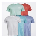 Bench Mens Danville Five Pack T-Shirts Washed Red/White/Sky/Lavender/Mint