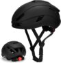 Bike Helmet, Cycle Helmets Adult with LED Ligh, Lightweight Bicycle Helmet for Men Women Cycling Road Mountain Bike Scooter MTB Helmet Safety Protection Breathable Adjustable Size 54-62cm
