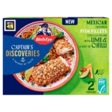 Birdseye Captains Discoveries 2 Tortilla Crumb Mexican Inspired Fish Fillets – Instore Queensferry, North Wales