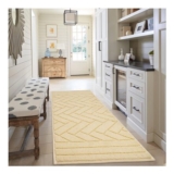 Biscpro Door Mat 50x120cm Indoor Washable Non-Slip Absorbent Light Yellow