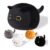 Black Cat Plush Toy Set with 4 Baby Kittens