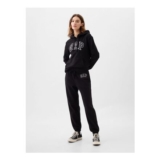Black Cuffed Logo Fleece Joggers