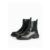 Black Faux Leather Long Length Chelsea Boots
