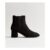 Black Faux Suede Heeled Chelsea Boots
