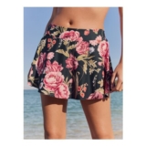 Black Floral Swim Skirt Bikini Bottoms (Size 26&28)