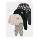 Black Graphic Sweatshirt and Joggers 3-Pack