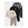 Black Graphic Sweatshirt and Joggers 3-Pack