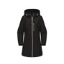 Black MODISHION Waterproof Hooded Jacket with Decorative Chest Zipper