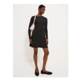 Black Polka Dot Long Sleeve Mini Dress