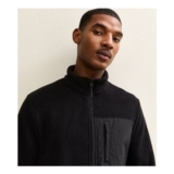Black Regular Fleece Tech Jacket