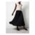 Black Satin Pleated Maxi Skirt 22tuc147539975