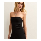 Black Soft Touch Asymmetric Bandeau Top