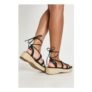 Black Strappy Gladiator Espadrille Flatforms