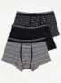 Black Stripe Hipster Trunks 3 Pack – Size XS / 4XL – Free C&C