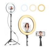 Black VOGREX 12 LED Ring Light with Tripod Phone Mount