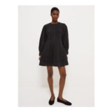 Black Wash Flare Denim Dress