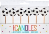 Black & White Soccer Ball Birthday Candles (7cm) Pack of 6 – Cake Topper Picks, Festive Party Decorations