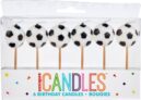 Black & White Soccer Ball Birthday Candles (7cm) Pack of 6 – Cake Topper Picks, Festive Party Decorations