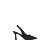 Black XY London Valerie Stiletto Slingback Court Shoes