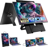 Blackview 16 1080P120P Portable Monitor, 360 Durable Lightweight Rotating Magnetic Portable Monitor for Laptop, True Plug and Play for Business Trip Journey, for MAC Windows Android Chrome OS