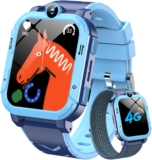 Blackview 4G Kids Smart Watch GPSLBSWi-Fi Tracker & SOS Function 2-Way Video/Voice Chat/Calls/SMS Sleep Monitor Pedometer Class Mode, Camera, Games Birthday Gift for Boys Girls -2 Straps