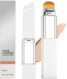 Blanc Cover Cream Stick V – Color Changing Foundation Stick with Volufiline – Hydrating Concealer Base Makeup, Dual-Ended with Built-in Brush, Portable for Daily Use (Natural)