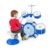 Blue Costway Kids Drum Kit with Stool and Bass Drum