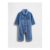 Blue Denim Sherpa One-Piece 0-3 Months