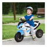 Blue HOMCOM Kids Ride-on Police Bike, 3-Wheel, Music, 18-36 Months