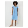 Blue Heart Cluster Lace Trim Longline Nightie