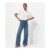 Blue High Waist Stretch Denim Wide Leg Jeans
