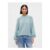 Blue Relaxed Saddle-Sleeve Crew Neck Jumper