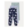 Blue Unicorn Toadstool Jersey Leggings 3 Pack