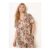 Blue Vanilla Brown Paisley v Neck Collarless Shirt
