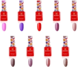 Bluesky Gel Nail Polish Set, 10 Year Anniversary – Full Collection. 9 x 5ml. Pink, Purple, Red, Mauve, Nude, Pastel, Fine Glitter (Requires curing under UV/LED Lamp)