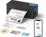 Bluetooth Shipping Label Printer, 4×6 Thermal Label Printer for Business Parcels, Supports iOS, AndroidWindows & Mac, Compatible with Amazon, Shopify, Etsy, Royal Mail, Evri, DPD,DHL, Black