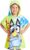 Bluey Bath Towel with Hood for Kids Absorbent Changing Robe Cotton Poncho for Swimming Bath Shower Beach Towel Holiday Essentials (Multi, 3-8 Years)