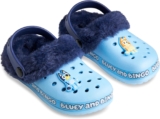 Bluey Clogs for Girls & Toddlers, Winter Fleece Lining & Decorative Accents, Kids Garden Shoes Slip On with Strap, Girls Gifts