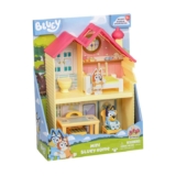 Bluey Mini Home Playset Compact House Playset With Carry Handle Three Different Rooms, Includes Figure With 5 Play Pieces
