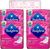 Body form 10 Ultra Sanitary Towels with Wings Pack of 4, 40 (10 x4 Packs) Perfume Free Period Pads, Normal Flow Cour-V Ultra with Caliko Period Tracker