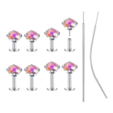 BodyAce 18G Threadless Tragus Stud, Surgical Steel Lip Bars