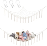 Boho Teddy Hammock Toy Storage Net, Cuddly Stuffed Toy Hammock Mesh Organiser Holder, Plush Toys & Teddies Storage Mesh Nets with Hooks, Macrame Hanging Net for Kids Room Soft Toys Teddies
