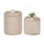 Bonlife round Beige Ottoman with Storage Set of 2