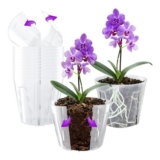 Bonviee 12-Pack Side-Open Orchid Pots, 13 Cm, Drainage Holes