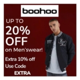 Boohoo Menswear Sale – Upto 20% off and Extra 10% off with Code EXTRA