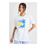Boohoo Paradise Island Beach Club Graphic Oversized Tshirt